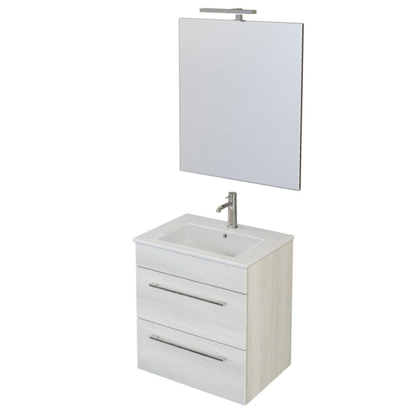 Meuble de Salle de Bain Suspendu 55 cm Bonussi Tucano Orme Blanc Lavabo et Miroir online