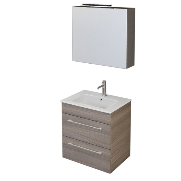 Meuble de Salle de Bain Suspendu 55 cm Lavabo et Miroir Bonussi Tucano Olmo prezzo