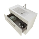 Mobile Bagno Sospeso 80 cm Lavabo e Specchio Bonussi Tucano Olmo Bianco -2