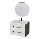 Mobile Bagno Sospeso 80 cm Lavabo e Specchio Bonussi Tucano Olmo Bianco e Lava-1