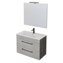 Mobile Bagno Sospeso 80 cm Lavabo e Specchio Bonussi Tucano Grigio-1