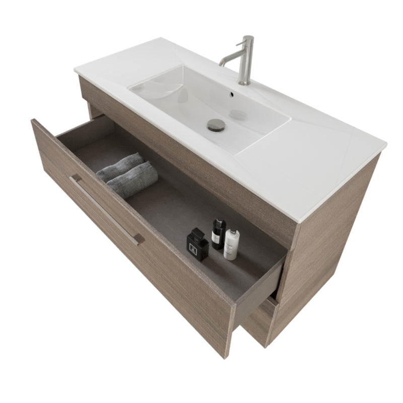 Mobile Bagno Sospeso 100 cm Lavabo e Specchio Bonussi Tucano Olmo-3