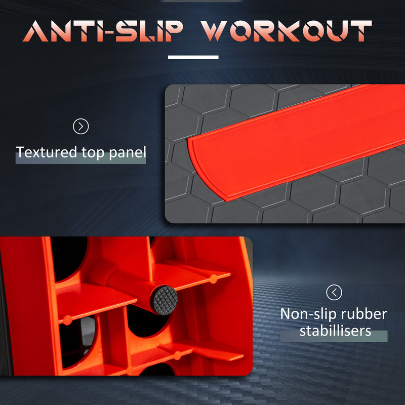 Step Fitness per Aerobica 78x28xh10-15-20 cm Altezza Regolabile in Plastica Nero e Rosso-6