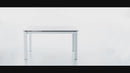 Table Extensible 140/220x90x75 cm en Métal avec Plateau en Céramique sur Verre Blanc