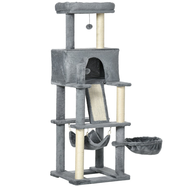 Arbre à chat pour chats 48x48x140 cm avec poteaux en sisal gris online