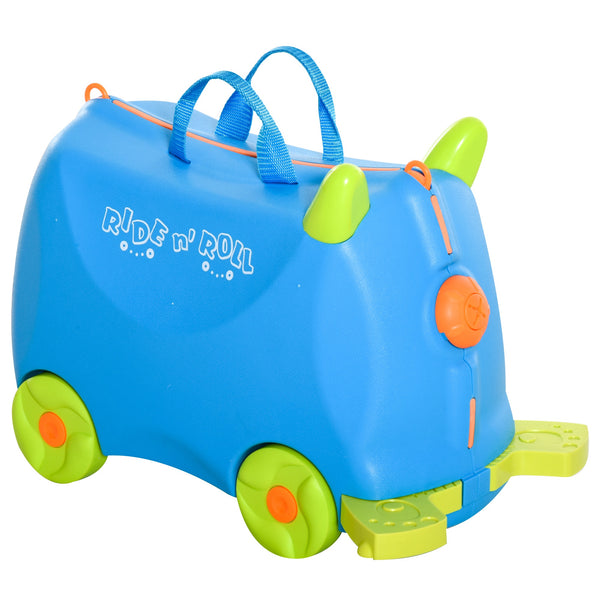 Valise Trolley Bleu Clair Ride-on Bagage à Main pour Enfants 4 Roues sconto