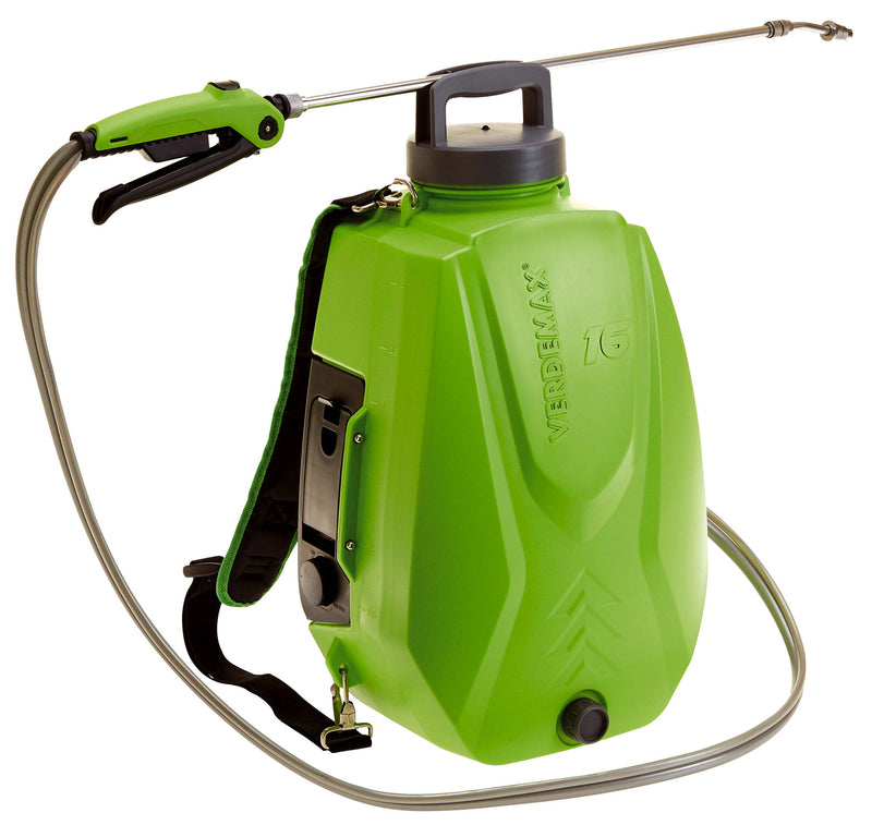 Pompa Irroratrice a Zaino a Batteria da Giardino 16 Litri Verdemax Futura Pro Verde-1