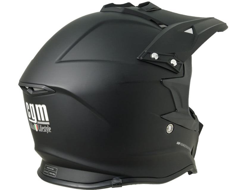 Casco Integrale per Moto Cross con Frontino CGM Ground 601A Nero Opaco -2