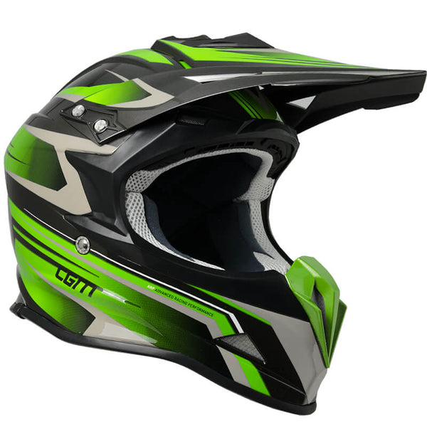 sconto Casque Intégral pour Moto Cross avec Visière CGM Track 601G Vert