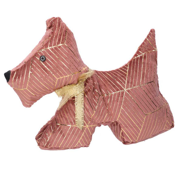 Fermaporta tessuto cane rosa cm 35x5xh26 sconto