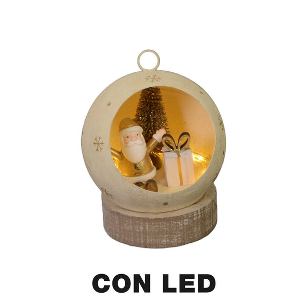 prezzo Babbo natale in metallo led dentro pallina oro cm Ø11xh15