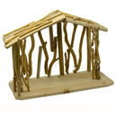 Presepe Capanna in Legno naturale cm 55x25xh40-1