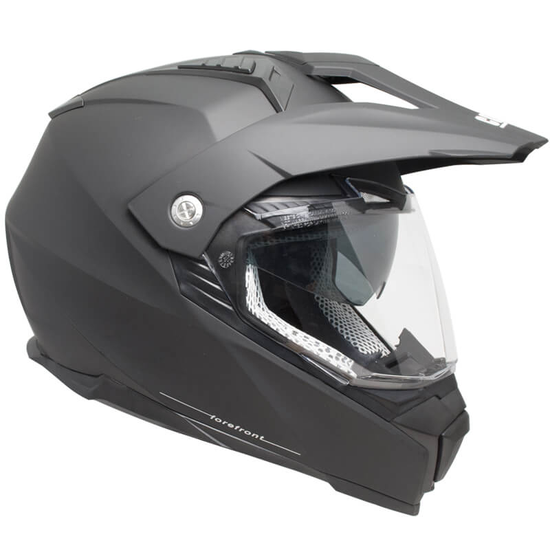 Casco Integrale per Moto Cross con Frontino CGM Forefront 606A Nero Opaco -1