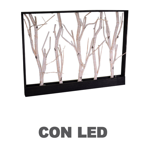 Décoration murale bouleau blanc 32 Led lumière chaude 80x60x6 cm sconto