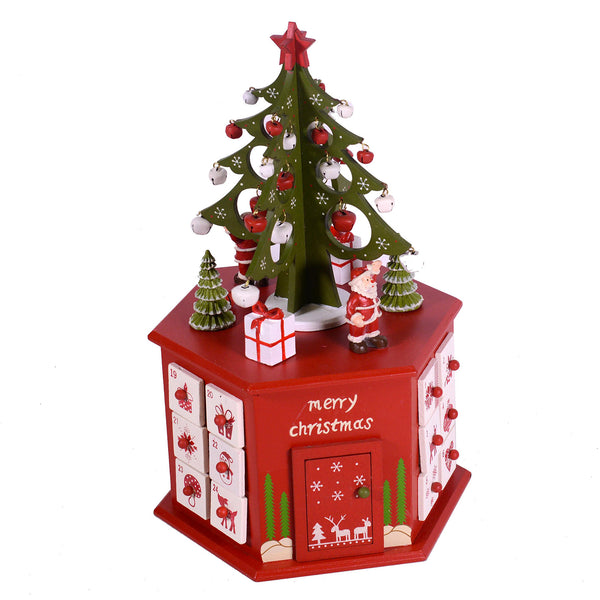 Calendrier de l'Avent en bois arbre cm 20,5x23,5xh37 sconto