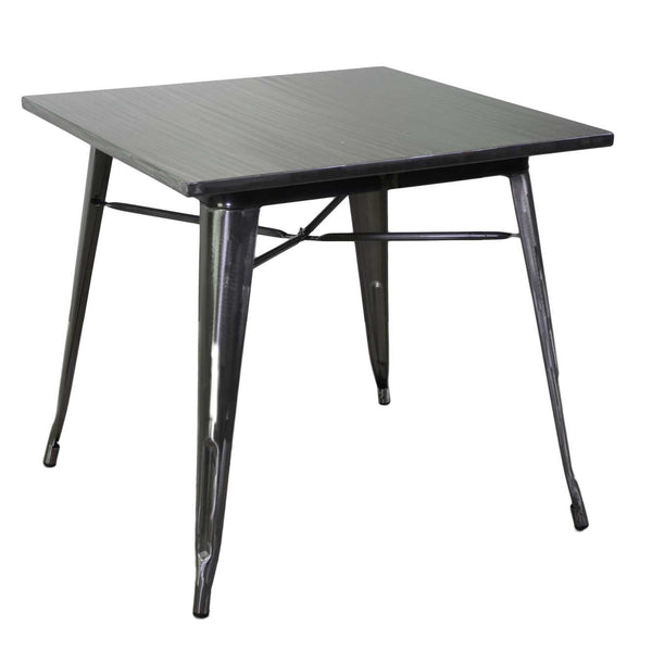 online Table New Bristol 80x80xh76 cm en fer gris galvanisé