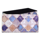 Baule Pieghevole Rettangolare 76x38xh38 cm in Similpelle Multicolor-3