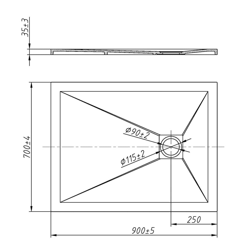 Piatto Doccia in Pietra Fosterberg Silene Antracite Varie Misure-4