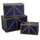 Lot de 3 malles rectangulaires en simili cuir bleu et bois