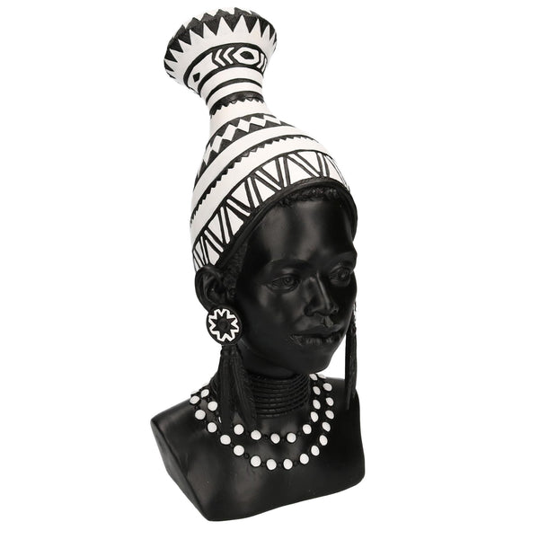 sconto Statue résine buste femme africaine 23x16xh39 cm