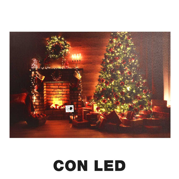 Quadro con led legno multicolor rettangolare cm 60x40xh1,8 online