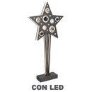 Stella in Legno antracite con sfere e 15 Led cm 28x7xh57,5-1