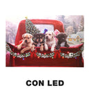 Quadro con led legno cani multicolor rettangolare cm 60x40xh1,8-1