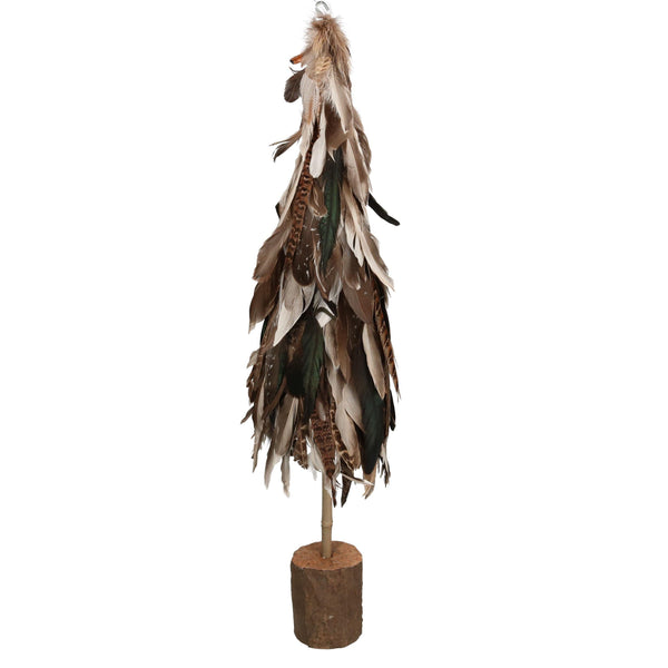 sconto Mini plumes de sapin de Noël avec vase marron Ø8/20xh70 cm