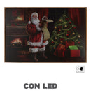 Quadro in Legno con Led babbo natale rettangolare cm 63x43x3,3-1