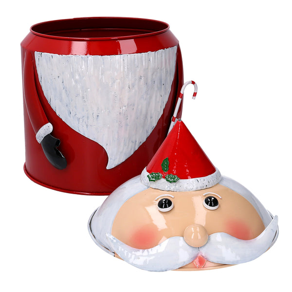 online Boîte en métal rouge Père Noël ronde cm Ø43xh29