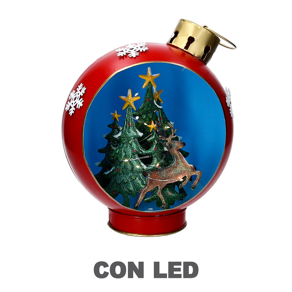 Boule de Noël renne en métal avec LED rouge cm 25x30xh40 prezzo