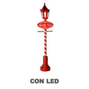 Lampione in Metallo con Led cartello polo nord rosso cm 36x24xh152-1