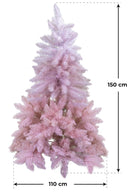 Albero di Natale Artificiale 150 cm 502 Rami Adami Maiella Rosa-4