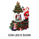 Palla di vetro con Led in Resina babbo natale con musica cm 16x15xh25-1