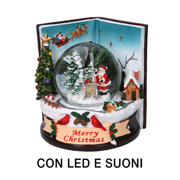 online Boule de verre avec Led en Résine livre avec musique cm 14x14xh16,5