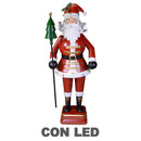 Pupazzo Babbo Natale in Metallo con Led rosso cm 40x30xh135-1