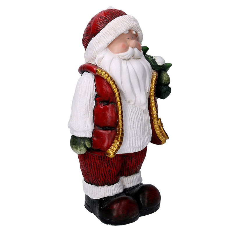 Pupazzo Babbo Natale in Resina con albero rosso cm 28x18xh42,5-2