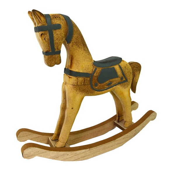 Cheval à bascule décoratif en bois marron sarcelle cm 38x8xh33,5 online