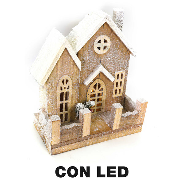 online Maison en bois avec Led naturel cm 26x14xh30