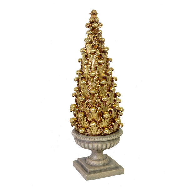 prezzo Mini sapin de Noël en résine dorée cm 18x18xh52,7