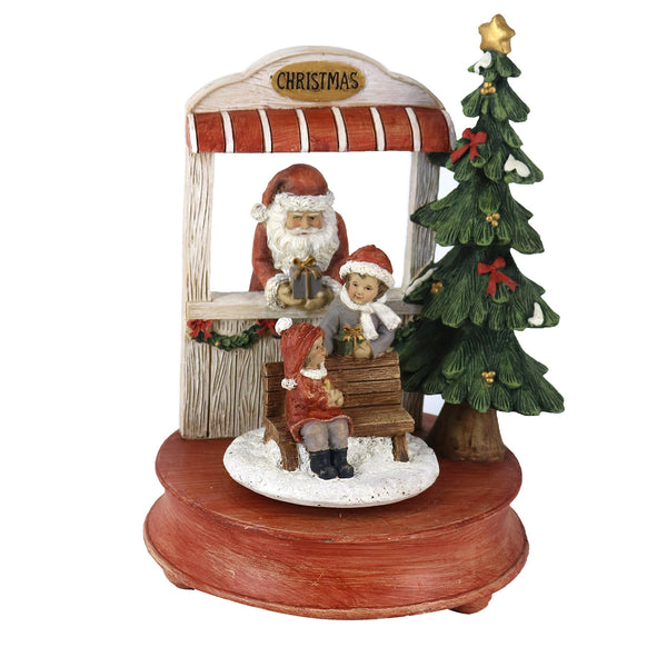 Carillon en Résine Père Noël avec musique rouge cm 17x16xh23,5 online