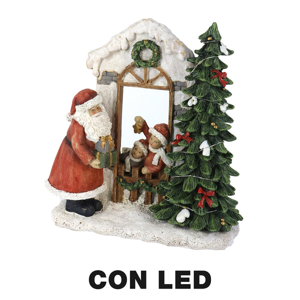 prezzo Boîte à musique en Résine Père Noël avec Led rouge cm 22x9,5xh22,5