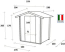 Casetta Box da Giardino per Attrezzi 178x218 cm con Porta Finestrata in Legno Naturale-5