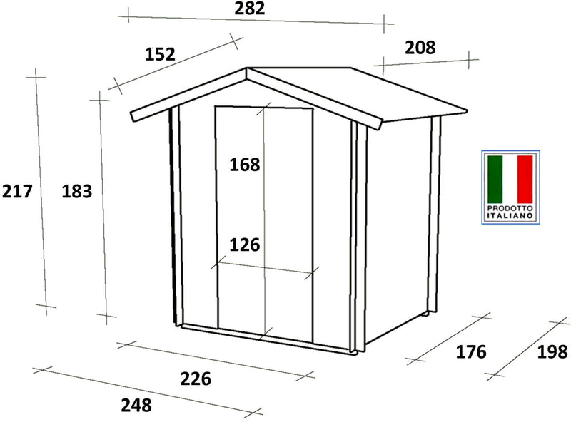 Casetta Box da Giardino per Attrezzi 248x198 cm con Porta Doppia Finestrata in Legno Naturale-5