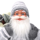 Babbo natale in tessuto grigio cm xh60-2