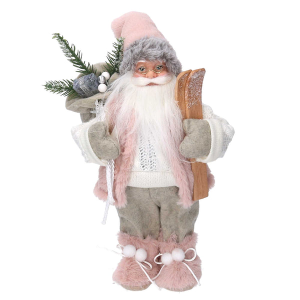 Babbo natale in tessuto rosa cm xh30 online