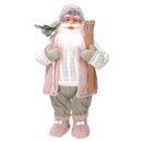 Babbo natale in tessuto rosa cm xh60-1