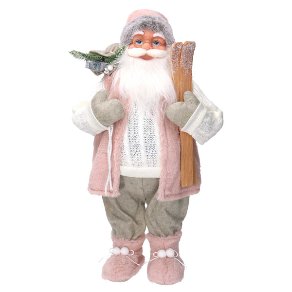 acquista Babbo natale in tessuto rosa cm xh80