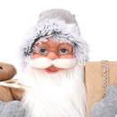 Babbo natale in tessuto grigio e beige cm xh60-2