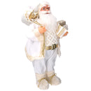 Babbo natale in tessuto bianco e oro cm xh60-3